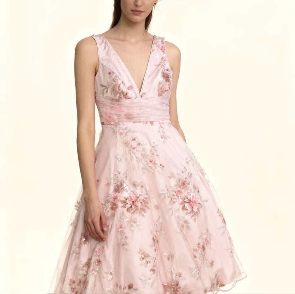 Dress The Population 3d Floral Sequins Fit & Flare Cocktail Dress